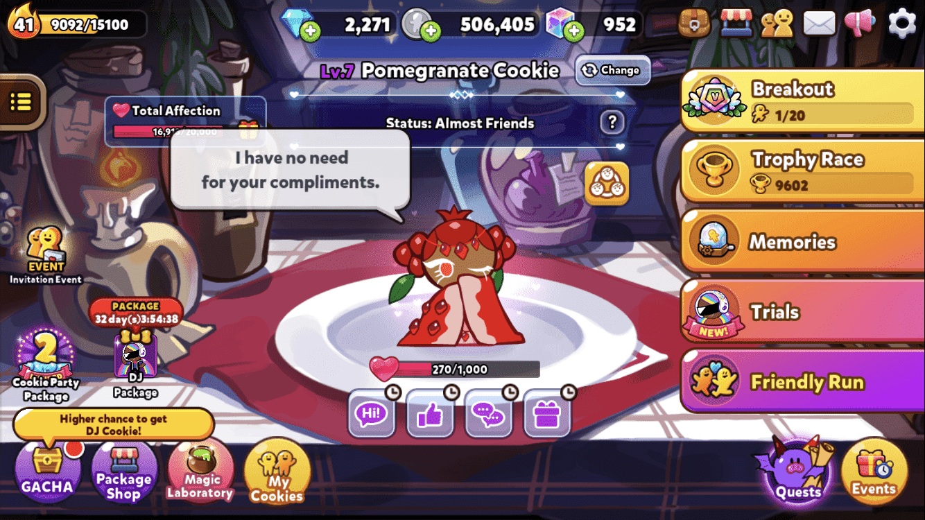 Pomegranate Cookie sprite which looks like she's winking